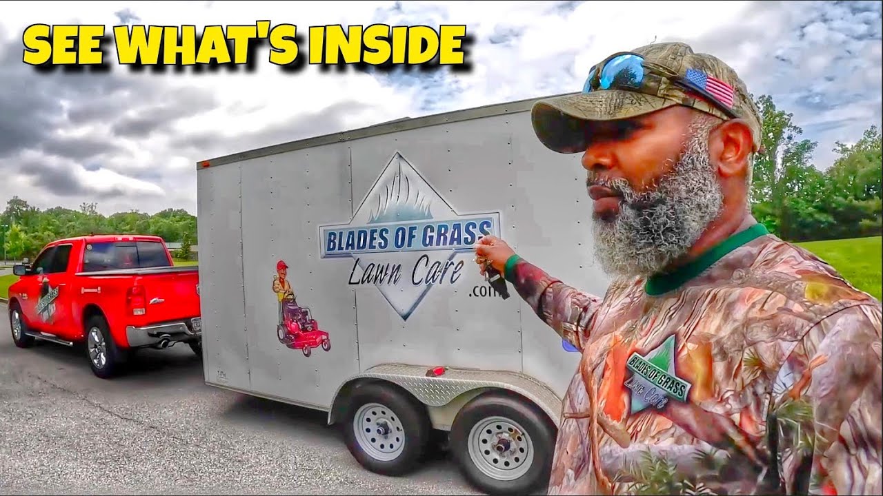 2023 Lawn Care Trailer setup Enclosed lawn mowing trailer view YouTube
