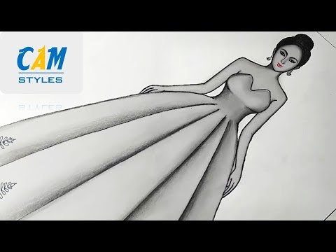 How to draw a ball gown dress | Fashion Illustration Drawing for Beginners