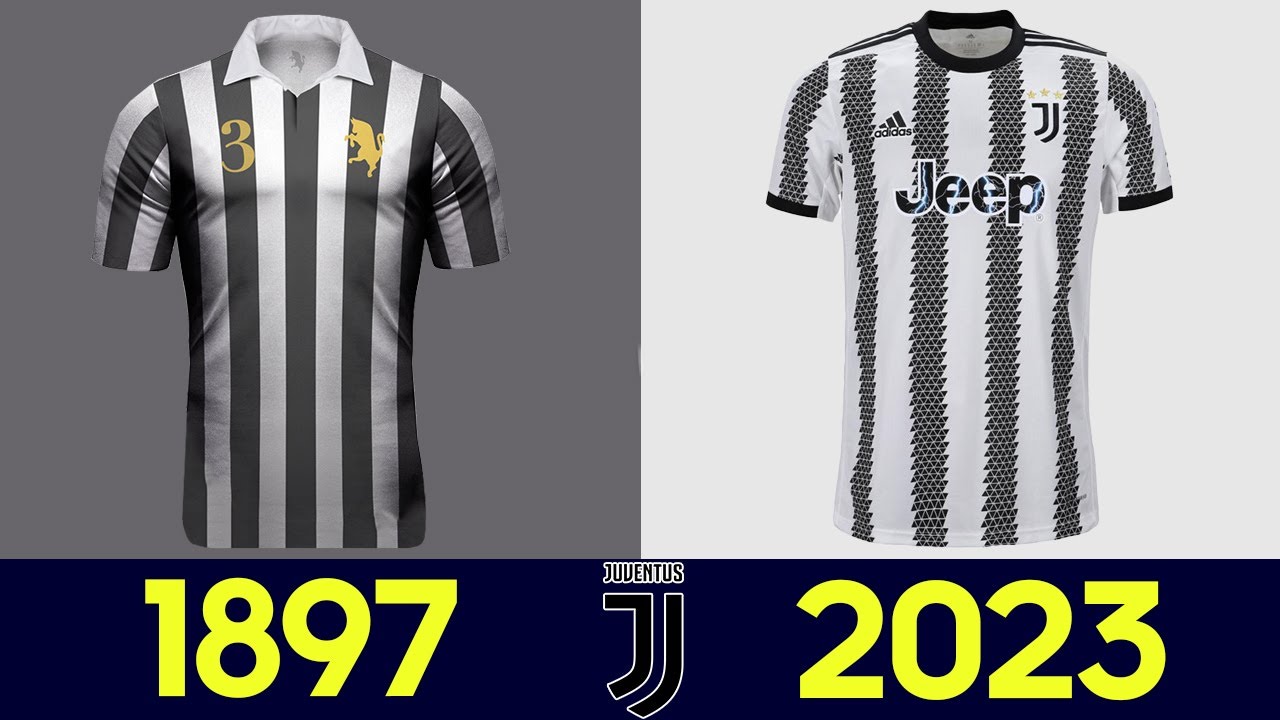 L'evoluzione della divisa da calcio della Juventus 2022-23 | Tutte le  maglie Juventus nella storia - YouTube