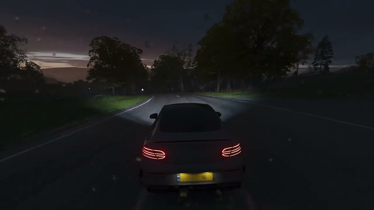 Late night drive in the dark.
