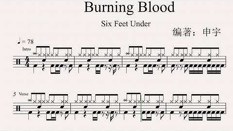 《Burning Blood》（Core）Free Dynamic Drum Score