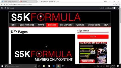 NEW Affiliate Training Video 5K Formula Squeeze Pages