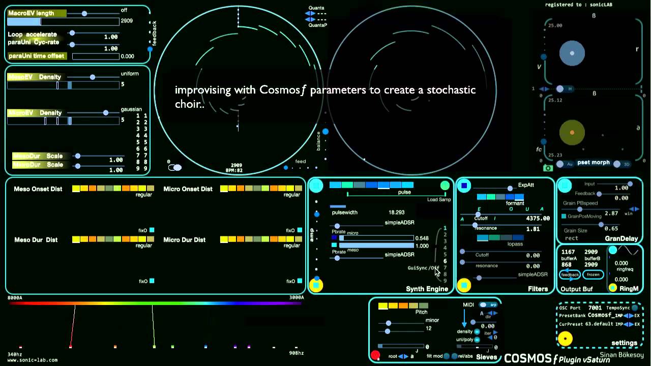 Cosmosf vSaturn equipped with formant filters