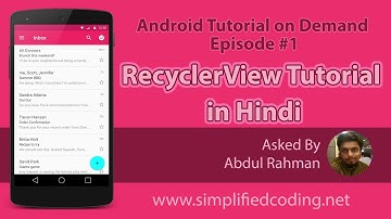 RecyclerView in Hindi - Android Tutorial on Demand - Episode #1