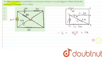 An ideal ammeter is connected in a circuit as shown in circuit diagram. What will be the reading...