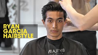 RYAN GARCIA inspired hairstyle 🥊😎 mens hair flow and parting 💈💇‍♂️