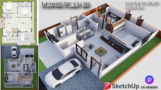 How to create 3d floor plan using SketchUp l D5 render l SketchUp Tutorials l 2D To 3D