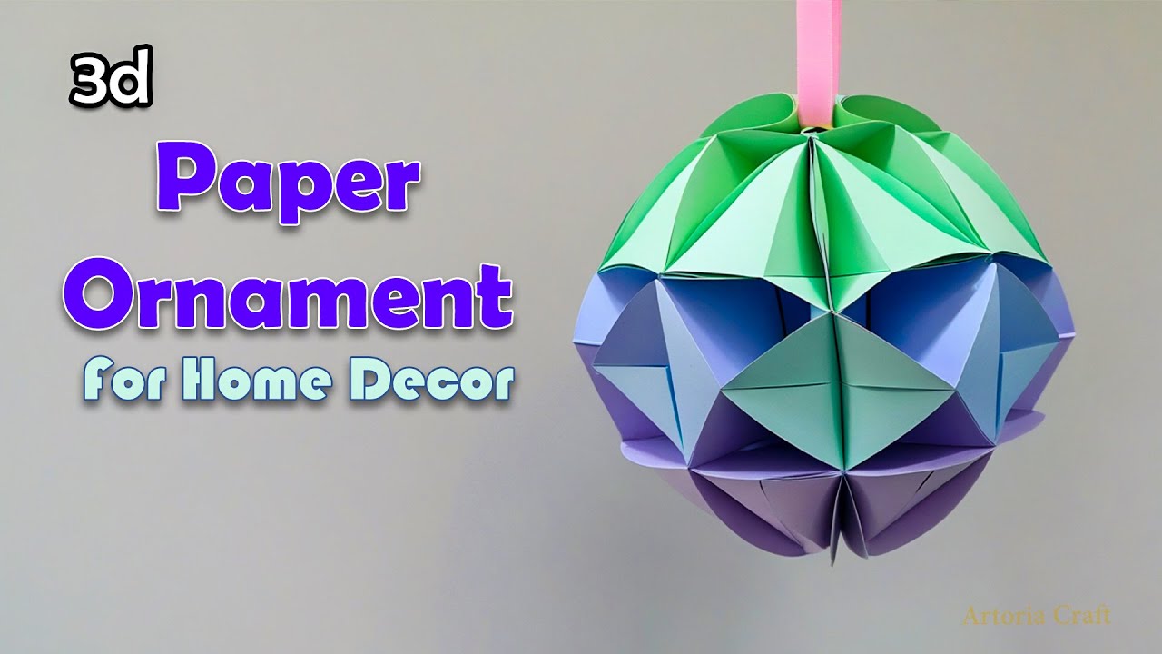 Paper Crafts 3D Paper Ornament | DIY Paper Christmas Ornament | Easy Paper Ball Making