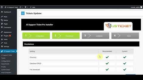 JS Support Ticket WP free to pro installtin