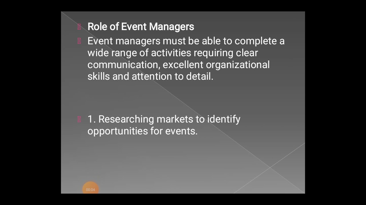 Role Of A Event Manager - Youtube