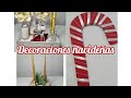 Como hacer un bastón navideño de cartón; 2 centros de mesa elegantes🎄...