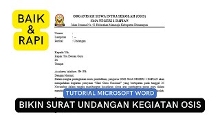Cara Buat Surat Undangan OSIS di Microsoft Word