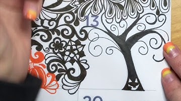 How to zendoodle a Gnarled Tree into my Zentangle #Quigtangle for InkTober Day 13