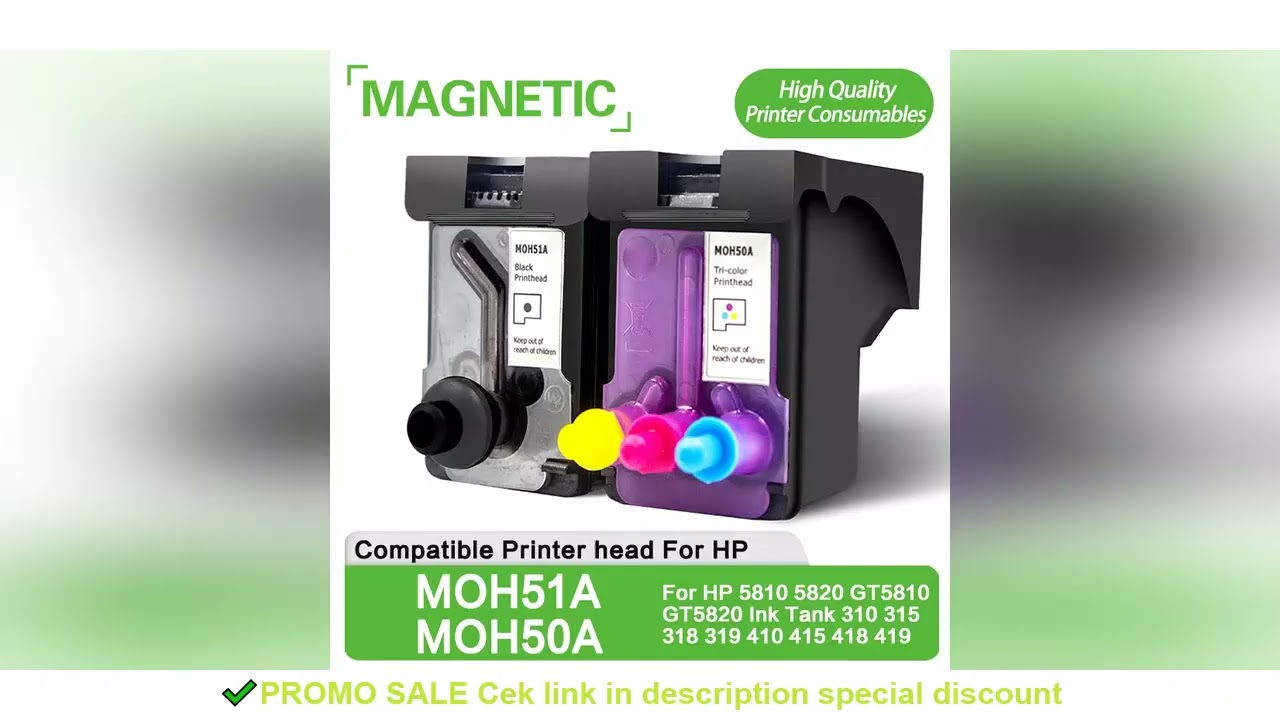 NEW Compatible Printhead GT52 GT51 MOH50A MOH51A Print Head For HP 5810 5820 GT5810 GT5820 Ink Tank