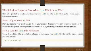 How to Embed an .xml File in a .rc File