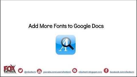 Add Fonts to Google Docs
