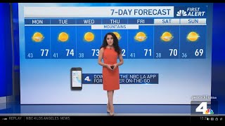 Stephanie Olmo midday Weather clip for NBC4 Los Angeles (October 7, 2024)