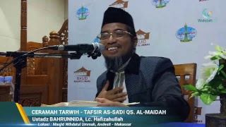🔴 LIVE CERAMAH TARWIH - TAFSIR AS-SA'DI QS. AL-MAIDAH : 5-6 | Ustadz BAHRUNNIDA, Lc.
