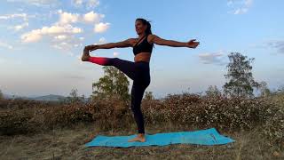 Summer yoga in the mountains