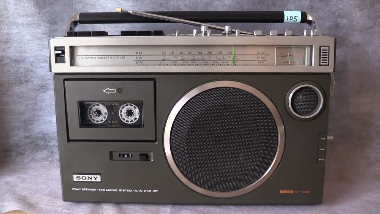 SONY／ソニー／ラジカセ／CF-1980Ⅱ Sony Studio CF-1980Ⅱ（モノラルラジカセ） №105 - YouTube