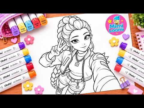RUMI K-pop Demon Hunters Art Process | Marker & Glitter Pen Fan Art