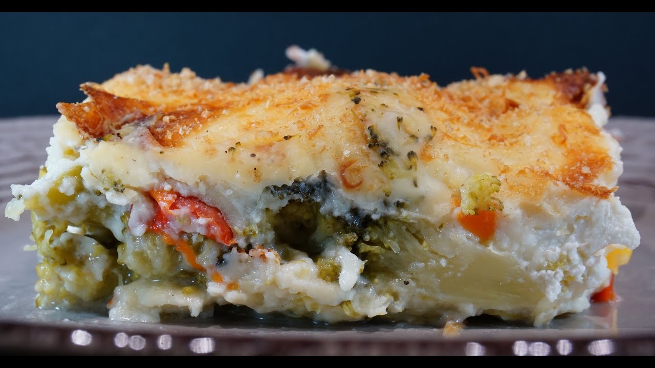 σουφλέ με λαχανικά & μπεσαμέλ έκπληξη soufflé vegetables with béchamel