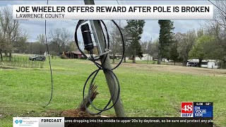 Joe Wheeler EMC seeks suspect responsible for damaged utility pole in Trinity
