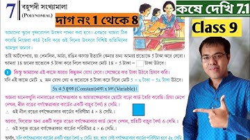 কষে দেখি 7.1 Class 9//bohupodi sonkhamala class 9 7.1//বহুপদী সংখ্যামালা নবম শ্রেণী 7.1