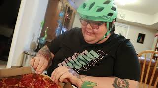 Brooklyn Pepperoni Pizza Mukbang Asmr Courtesy of Domino's Pizza 🚲🍕