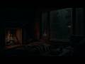 ⛈️ Deep Sleep in an Ultra-Dark Cabin: Heavy Rain on Glass &amp; Fireplace ASMR (100% Ad-Free)