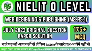 Web Designing July 2023 Paper Solution || Web Designing (M2-R5.1) For O Level || O Level PreptShala