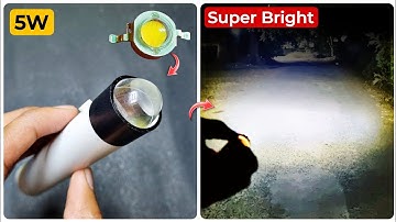 How To Make Super Bright LED Torch | DIY Rechargeable LED Flashlight | By - Creative Shivaji