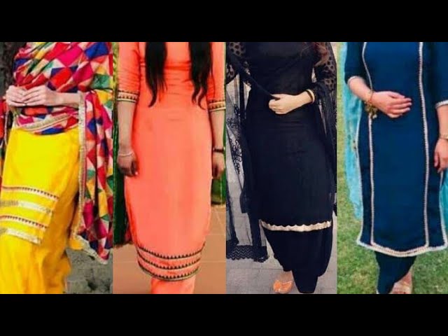 Simple 50+ Plain Suit with lace Design Ideas | Punjabi Suit with lace | -  YouTube