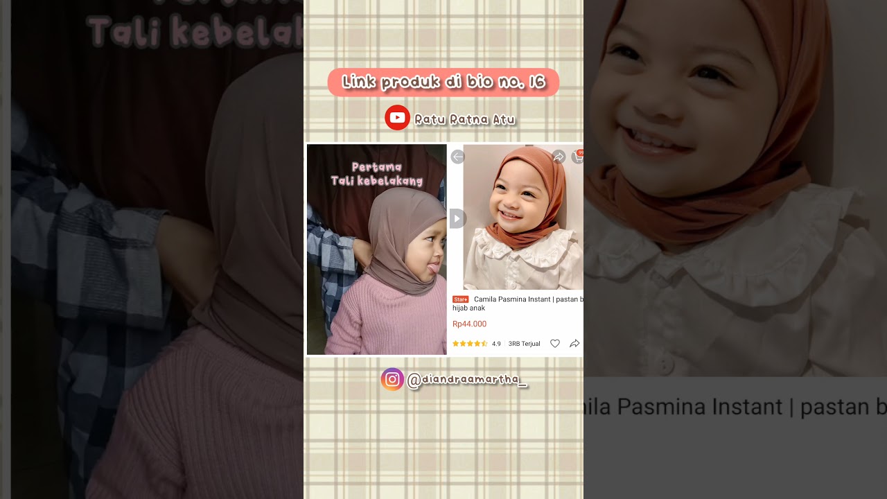 Shopee Haul pashmina instan anak✨link produk di deskripsi