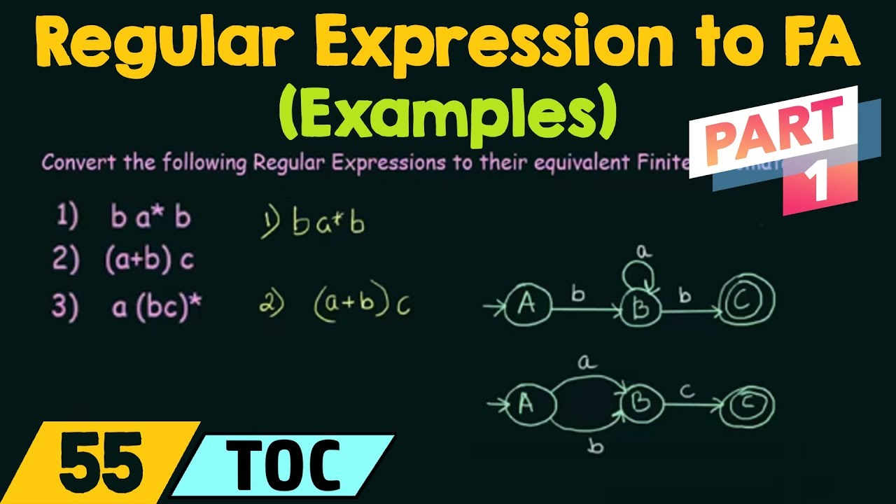 Conversion of Regular Expression to Finite Automata - Examples (Part 1) -  YouTube