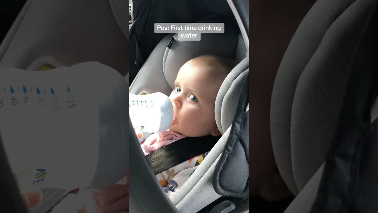 Her baby tried water for the first time 😂