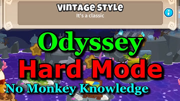 BTD6 Odyssey - Hard Mode - No Monkey Knowledge Tutorial + No hero Achievement       (Vintage Style)