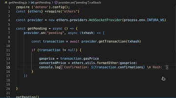 Web3 Blockchain Security Basics with Ethers.Js - Part 7 Analyze Pending Transactions With Ethers.js