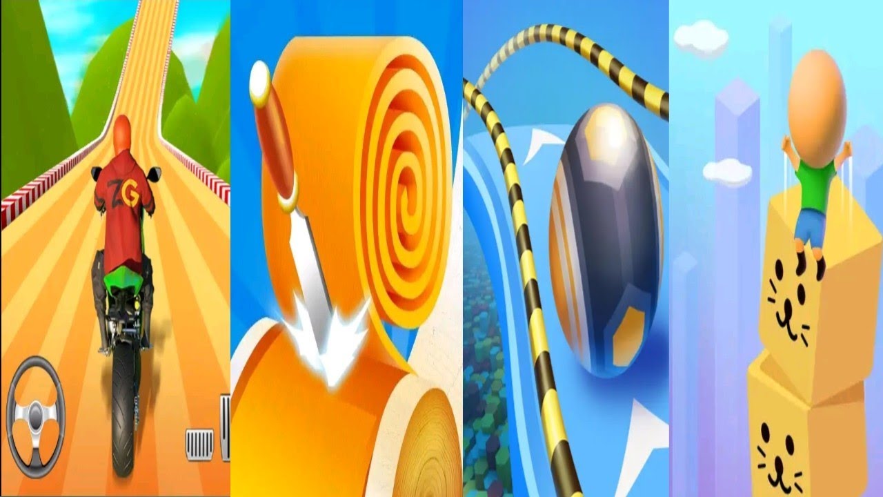 Bike Race 3d : Bike Racing 🆚 Cube Surfer 🆚Action balls Gyrosphere Race 🆚Spiral Roll