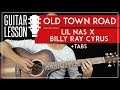 Old Town Road Guitar Tutorial Lil Nas X Billy Ray Cyrus Guitar Lesson NO CAPO Chords TAB 