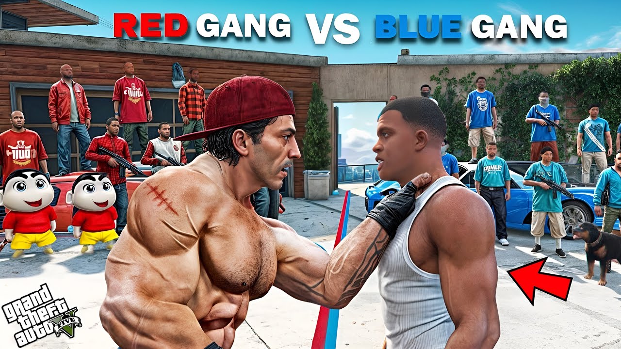 Franklin Blue Gang or Shinchan Red Gang Ultimate Face Off In GTA 5!