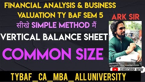 Common Size   Vertical balance Sheet Sybms Sybcom Tybcom sem 5 Financial Management Accounts