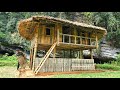 FULL VIDEO: 35 Days To Build A Farm Bamboo House, Build A Kitchen, Outdoor Bathroom