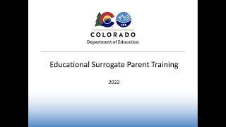 ESP - Educational Surrogate Parent Training