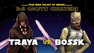 3v3 - Traya vs Bossk BH | SWGOH GAC Bounty Hunter Counter