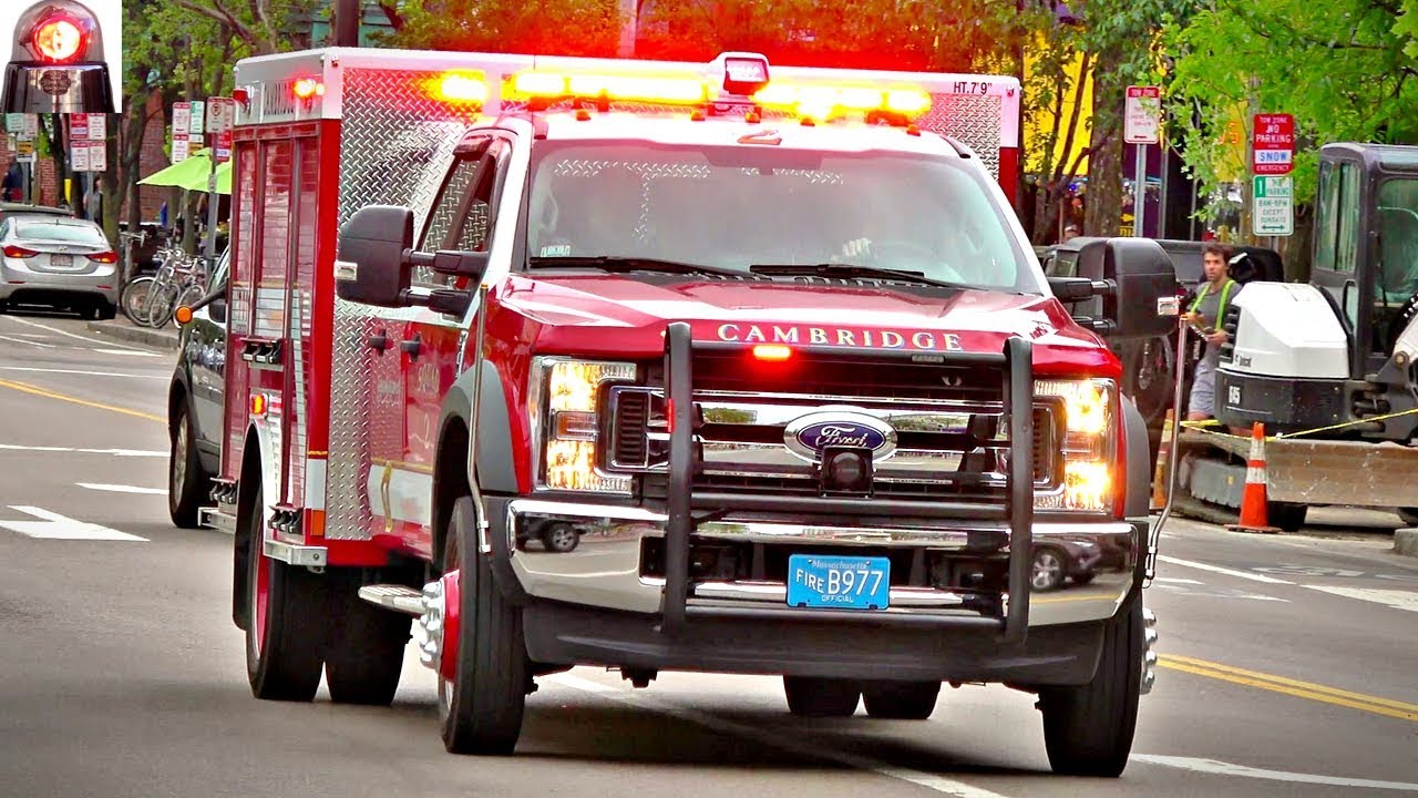 New Cambridge Fire Department Squad 2 Responding Lights and Sirens