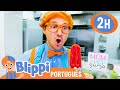 🍭 Fazendo Picolés com Blippi! 🍭 | 2 HORAS DO BLIPPI! | Moonbug Kids em Português | Vídeos Educativos