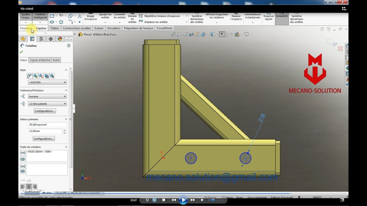 Formation Gratuite en SolidWorks / Dessiner avec Construction Soudée ...