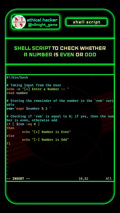 Shell Script to Check Whether a Number is Even or Odd #shellscript # ...