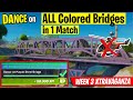 Emote on ALL Colored Bridges in 1 Match (Without Chopper) - Fortnite Season 4 (Week 3 Xtravaganza)